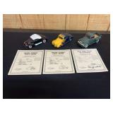 (3) 1/24 Ford Cars + Truck Danbury Mint
