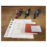 (3) 1/10 Harley-Davidson + Indian Motorcycles Franklin Mint