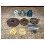 (10) Tape Measures, Insulators, Glasses