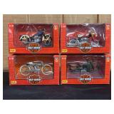 (4) 1/18 Harley-Davidson Motorcycles NIB Maisto