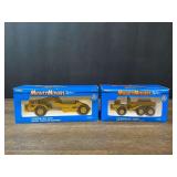 (2) 1/50 Caterpillar Dump Truck + Scraper NIB Ertl