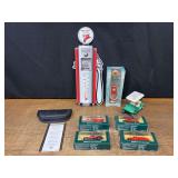(8) Texaco Gas Pumps, Knife, Trucks