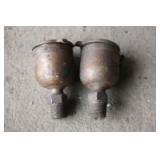 2 brass oil cups