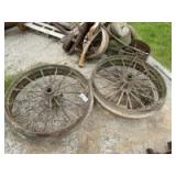 Pair of Cast Front Wheels