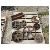 Pallet with Various Belt Pulleys