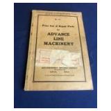 Advance Line Machinery Price List of Repair Parts