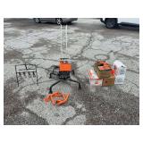 Do-All Outdoors Clay Target Thrower, Steel Target Stand, Champion Clay Targets, and Tannerite Targets Lot