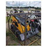 ZJG Mini Skid Steer Loader ZJ-380 (Yellow) - 15HP - Hand Control Area Damaged Please Review Photos