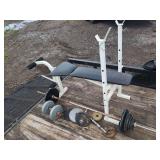 Competitor 340 Weight Bench with Barbell, Dumbbells, and Weight Plates