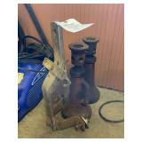Set of Two Screw Jacks and Metal Mounting Bracket