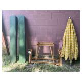 Patio Umbrella and Picnic Table