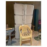 Plastic Storage Cabinet and Stackable Chairs