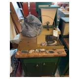 Lapidary Grinding and Polishing Station with Assorted Mineral Specimens