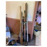 Assorted Collection of Long-Handled Garden and Farm Tools