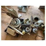 Assorted Ceiling Fan Components and Light Fixtures