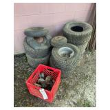 Assorted Turf Tires, Wheels, and Hub Assemblies