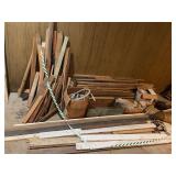 Assorted Lumber, Hardware, and Storage Lot