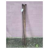 Set of Five Metal Rods with Hexagonal Bolt Heads