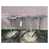 Set of Four Metal and Wood Pedestal Stands