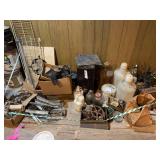 Steel Joist Hangers, Assorted Hardware, Metal Components, and Utility Containers