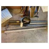 Assorted Metal Poles and Hardware Components for Basement Support