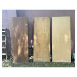 Set of Three Interior Flush Doors, 30 x 80 Inches