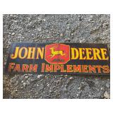 John Deere Farm Implement Double Sided Porcelain Sign