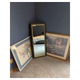 Framed Wall Art and Mirror Set