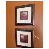 Set of Two Framed Landscape Prints, 16-inch Square