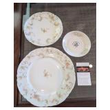 Haviland Limoges Floral Plates and Belleek 160th Anniversary Commemorative Plate