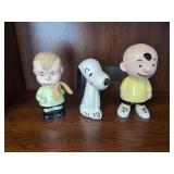 Peanuts Character Ceramic Figurines Set of Three