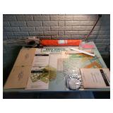 Drafting Table with Teledyne Post Drafting Machine and Rapidesign Ellipse Templates