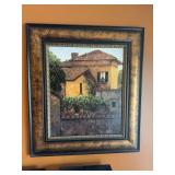 Framed Architectural Landscape Oil Painting