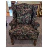 Norwalk Furniture Wingback Chair with Floral Upholstery