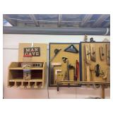 Woodworking Tool Organization System with Pegboard and Wall-Mounted Storage
