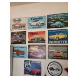 Collection of Ten Chevrolet Corvette Metal Wall Signs