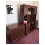 Sauder Woodworking Office Hutch and Two-Drawer Filing Cabinet Set