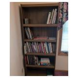 Five-Shelf Laminate Bookcase with Assorted Instructional and Religious Books
