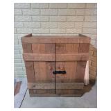 Rustic Wood Storage Cabinet with Dual Doors and Shelving