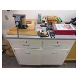 Woodworking Workbench with Craftsman Vise and Assorted Shop Tools