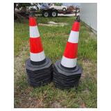 20 Stacked Traffic Safety Cones with Weighted Bases