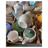 Assorted Ceramic Tea Pots, Pitchers, and Mugs Collection