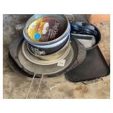 Assorted Bakeware and Cookware Lot Including Foley Deluxe Cake Pan, Muffin Tins, and Griddles