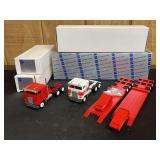 (4) 1/50 Freightliner Semi Tractors + Talber Trailers NIB Conrad