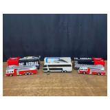 (3) 1/50 Fire Trucks + Bus