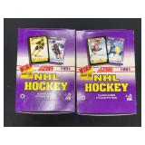 1991 Score NHL Hockey Trading Card Box Lot of 2