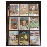1973 Topps Baseball Card Lot of 9 Cards including Steve Carlton, Jim Palmer, and Billy Williams