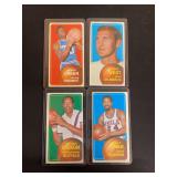 1969 Topps Basketball Lot of 4 Cards - Jerry West, Johnny Green, George Wilson, Wally Jones - Raw