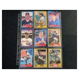 1987-1989 Assorted MLB Baseball Cards Lot of 9 Featuring Glavine, Schilling, Kruk, Palmeiro, and Others