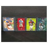 Lot of 4 NFL Football Trading Cards Featuring Tim Tebow, Eddie George, DeAndre Hopkins, and Jalen Carter